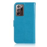 Peňaženkové kožené puzdro OWL na Samsung Galaxy Note 20 Ultra - Modrá