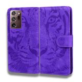 Peňaženkové kožené puzdro Tiger na Samsung Galaxy Note 20 Ultra - Fialová