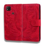 Peňaženkové kožené puzdro TIGER na Xiaomi Redmi 9C - červená