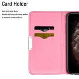 Peňaženkové kožené puzdro na Samsung Galaxy M51 - Ružová