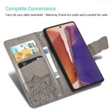 Peňaženkové kožené puzdro BUTTERFLY na Samsung Galaxy Note 20 Ultra - Slabofialová