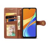 Peňaženkové kožené puzdro RETRO na Xiaomi Redmi 9C -hnedá