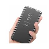 Knižkové puzdro Electroplating Mirror na Samsung Galaxy S21 Ultra 5G - Fialová