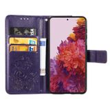 Peňaženkové kožené BUCKLE puzdro na Samsung Galaxy S21 Ultra 5G - Fialová