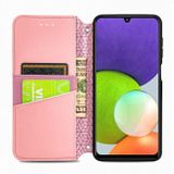 Peňaženkové kožené puzdro MANDALA na Samsung Galaxy A22 4G - Ružová