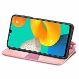 Peňaženkové kožené puzdro MANDALA na Samsung Galaxy A22 4G - Ružová