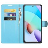 Peňaženkové kožené puzdro LITCHI Xiaomi Redmi 10 - Modrá