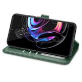 Peňaženkové kožené puzdro Solid Color na Motorola Edge 20 Pro - Zelená