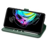 Peňaženkové kožené puzdro Solid Color na Motorola Edge 20 - Zelená