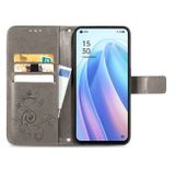 Peňaženkové kožené puzdro Four-leaf na Oppo Reno 7 5G - Sivá