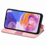 Peňaženkové kožené puzdro MANDALA na Samsung Galaxy A23 5G - Ružová
