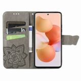 Peňaženkové kožené puzdro BUTTERFLY na Xiaomi 12 Lite – Šedá