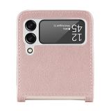 Kožený kryt Litchi na Samsung Galaxy Z Flip4 - Ružová