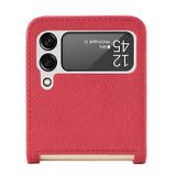 Kožený kryt Litchi na Samsung Galaxy Z Flip4 - Červená
