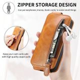Peňaženkové kožené puzdro Zipper na Motorola Edge 30 Fusion - Hnedá