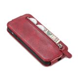 Peňaženkové kožené puzdro Zipper na Motorola Edge 30 Fusion - Červená
