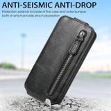 Peňaženkové kožené puzdro Zipper Wallet na Motorola Edge 30 Ultra - Čierna