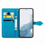 Peňaženkové kožené puzdro MANDALA na Samsung Galaxy S23 5G – Modrá