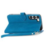 Peňaženkové kožené puzdro ZIPPER na Samsung Galaxy S23 Plus 5G – Modrá