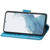 Peňaženkové kožené puzdro BUTTERFLY LOVE na Samsung Galaxy S23 5G – Modrá