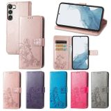 Peňaženkové kožené puzdro FOUR-LEAF na Samsung Galaxy S23 Ultra 5G – Ružovozlatá