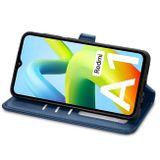 Peňaženkové kožené puzdro BUCKLE na Xiaomi Redmi A1 – Modrá