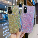 Gumený Glitter kryt na Samsung Galaxy S23 Ultra 5G – Fialová