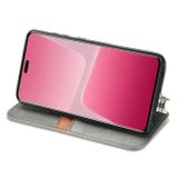 Peňaženkové kožené puzdro CUBIC GRID na Xiaomi 13 Lite - Šedá