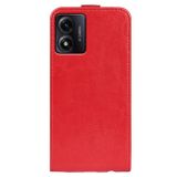 Peňaženkové kožené puzdro Vertical Flip na Moto E13 - Červená