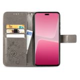 Peňaženkové kožené puzdro FOUR-LEAF na Xiaomi 13 Lite - Šedá