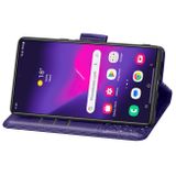 Peňaženkové kožené puzdro Butterfly Love na Samsung Galaxy S24 Ultra 5G - Tmavo fialová