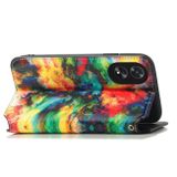 Peňaženkové 3D puzdro CaseNeo na Oppo A38 - Colorful Cloud