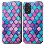 Peňaženkové 3D puzdro CaseNeo na Oppo A38 - Purple Scales