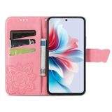 Peňaženkové kožené puzdro Butterfly Flower na OPPO Reno11 F 5G - Ružová