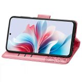 Peňaženkové kožené puzdro Butterfly Flower na OPPO Reno11 F 5G - Ružová