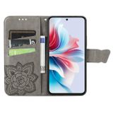 Peňaženkové kožené puzdro Butterfly Flower na OPPO Reno11 F 5G - Šedá