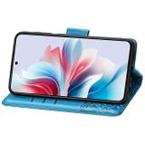 Peňaženkové kožené puzdro Butterfly Flower na OPPO Reno11 F 5G - Modrá