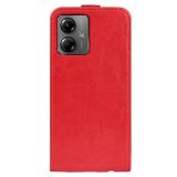 Peňaženkové kožené puzdro R64 Texture na Motorola G14 - Červená