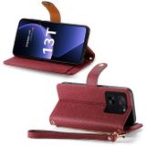 Peňaženkové kožené puzdro Love na Xiaomi 13T / 13T Pro - Červená