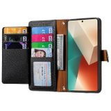 Peňaženkové kožené puzdro Love Zipper na Xiaomi Redmi Note 13 - Čierna