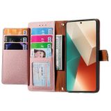 Peňaženkové kožené puzdro Love Zipper na Xiaomi Redmi Note 13 - Ružová
