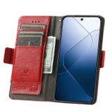 Peňaženkové kožené puzdro CaseNeo na Xiaomi 14 Pro - Červená