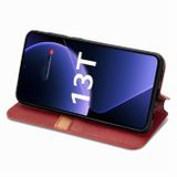Peňaženkové kožené puzdro Cubic na Xiaomi 13T / 13T Pro - Červená