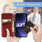 Peňaženkové kožené puzdro Cubic na Xiaomi 13T / 13T Pro - Červená
