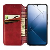 Peňaženkové kožené puzdro Pressed na Xiaomi 14 - Červená