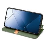 Peňaženkové kožené puzdro Pressed na Xiaomi 14 - Zelená