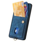 Kožený kryt Card Wallet na Xiaomi 14 - Modrá
