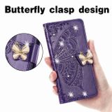 Peňaženkové kožené puzdro Butterfly na Xiaomi 13T / 13T Pro – Tmavo fialová