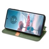 Peňaženkové kožené puzdro Cubic Grid na Motorola Edge 40 Neo - Zelená