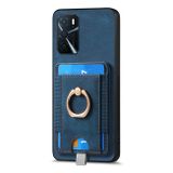 Kožený kryt Card Bag na OPPO Reno10 5G/10 Pro 5G - Modrá